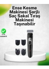 ® Paslanmaz Bıçaklı, Şarjlı ve Sessiz Saç Sakal Kesme Makinesi – Ev Kullanımı İçin İdeal