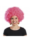 Pembe Renk Kıvırcık Afro Bonus Peruk