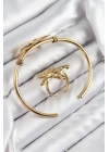 ® Pirinç Deniz Yıldızı Model Gold Renk Bileklik Yüzük Set