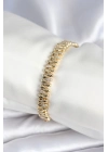 ® Pirinç Gold Renk Damla Model Zirkon Taşlı Kadın Bileklik