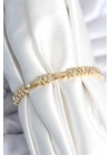 ® Pirinç Gold Renk Damla Model Zirkon Taşlı Kadın Bileklik