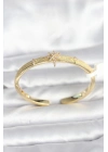 ® Pirinç Gold Renk Kutup Yıldızı Model Kadın Kelepçe Bileklik