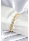 ® Pirinç Gold Renk Yıldız Model Kadın Bileklik