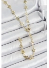 ® Pirinç Gold Renk Yıldızlı Kadın Y Kolye