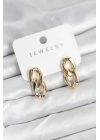 ® Pirinç Gold Renk Zincir Model Kadın Küpe