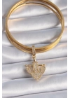 ® Pirinç Gold Renk Zirkon Taşlı Çapa Model Ajda Charm