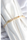 ® Pirinç Gold Renk Zirkon Taşlı Kadın Bileklik