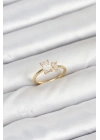 ® Pirinç Gold Renk Zirkon Taşlı Kadın Yüzük