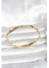 ® Pirinç Gold Renk Zirkon Taşlı Kelepçe Bileklik