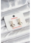 ® Pirinç Gold Renk Zirkon Taşlı Vintage Kadın Küpe