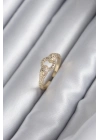 ® Pirinç Gold Renk Zirkon Taşlı Yılan Model Kadın Yüzük
