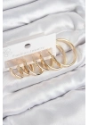 ® Pirinç Halka Model Gold Renk Kadın Set Küpe