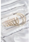 ® Pirinç Halka Model Gold Renk Kadın Set Küpe