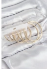 ® Pirinç Halka Model Gold Renk Kadın Set Küpe