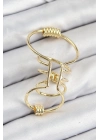 ® Pirinç Halkalı Model Gold Renk Kıkırdak Küpe