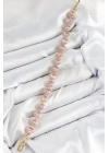 ® Pirinç Pembe Zirkon Taşlı Daire Baget Model Gold Renk VIP Seri Kadın Bileklik