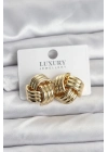 ® Pirinç Sarmal Gold Renk Kadın Küpe