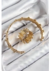 ® Pirinç Topcuk Model Gold Renk Bileklik Yüzük Set