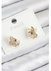 ® Pirinç Zirkon Taşlı Ceylan Model Gold Renk Çocuk Küpe