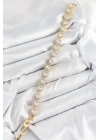 ® Pirinç Zirkon Taşlı Daire Baget Model Gold Renk VIP Seri Kadın Bileklik