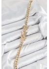 ® Pirinç Zirkon Taşlı Kelebek Model Gold Renk Kadın Bileklik