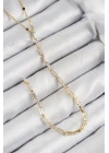® Pirinç Zirkon Taşlı Model Gold Renk Y Kolye