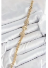® Pirinç Zirkon Taşlı Yonca Model Gold Renk Kadın Bileklik