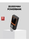® Powerbank 20000 mAh Dijital Ekranlı ve Çok Kablolu Hızlı Şarj Cihazı