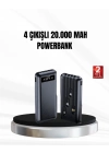® Powerbank 20000 mAh LED Fenerli ve Çoklu Güvenlik Korumasına Sahip