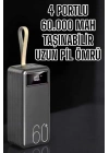 ® Powerbank 60.000 Mah Hızlı Şarj 4 Çıkışlı Uzun Şarj Süreli Dijital Göstergeli