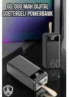 ® Powerbank 60.000 Mah Hızlı Şarj 4 Çıkışlı Uzun Şarj Süreli Dijital Göstergeli