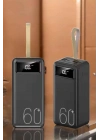 ® Powerbank 60.000 Mah Hızlı Şarj 4 Çıkışlı Uzun Şarj Süreli Dijital Göstergeli