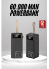 ® Powerbank 60.000 Mah Taşınabilir Şarj Hızlı El Fenerli Dijital Göstergeli