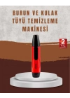 ® Raks Leo Burun Kulak Tüy Alma Makinesi 45 dk Şarj Süreli Kırmızı
