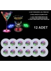 Renkli LED Işıklı Bardak Altlığı - Dekoratif (12 Adet, Pilli)