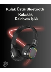 ® RGB Işıklı Katlanabilir Bluetooth 5.3 Kulak Üstü Kulaklık