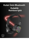 ® RGB Işıklı Katlanabilir Bluetooth 5.3 Kulak Üstü Kulaklık
