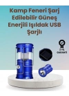 ® Şarj Edilebilir Güneş Enerjili Kızaklı Kamp Feneri – USB Çıkışlı, Katlanabilir, Dayanıklı ve Çok Fonksiyonlu