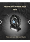 ® Şarjlı USB Fan – Masaüstü Mini Vantilatör, Taşınabilir, Işıklı, 3 Kademeli, Sessiz