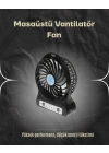 ® Şarjlı USB Fan – Masaüstü Mini Vantilatör, Taşınabilir, Işıklı, 3 Kademeli, Sessiz