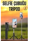 ® Selfie Çubuğu Tripod Kumandalı Telefon Tutucu Siyah