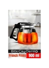 ®  Süzgeçli French Press Cam Demlik 900 Ml Bitki Çayı Demliği