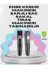 ® Taşınabilir Şarjlı Saç Sakal Tıraş Makinesi – 3 Taraklı, Sessiz ve Ergonomik