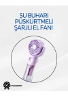 ® Taşınabilir Şarjlı Su Sisi Püskürtmeli Mini El Fanı – 4 Hız Ayarı, Tip-C Şarjlı, Sessiz Motor