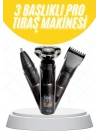 ® Tıraş Makinesi Profesyonel 3in1 Dijital Göstergeli 3 Başlıklı Erkek Bakım