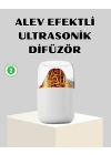 ® Ultrasonik Alev Efektli Aromaterapi Difüzörü USB Şarjlı ve Otomatik Kapanma Özellikli