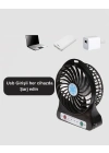 ® USB Girişli Taşınabilir Masaüstü Mini Fan – 3 Kademeli Hız, Şarjlı, Işıklı, Sessiz Çalışma