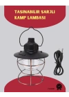 ® USB Şarjlı Retro LED Kamp Feneri – 4 Işık Modu, Su Geçirmez, Taşınabilir