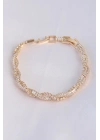 ® Vip Seri Pirinç Zirkon Taşlı Gold Renk Sarmal Model Bileklik