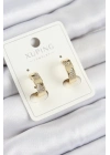 ® Xuping Zirkon Taşlı Desenli Halka Model Gold Renk Kadın Küpe